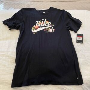 Nike SB Black Short Sleeve Floral Logo Tee